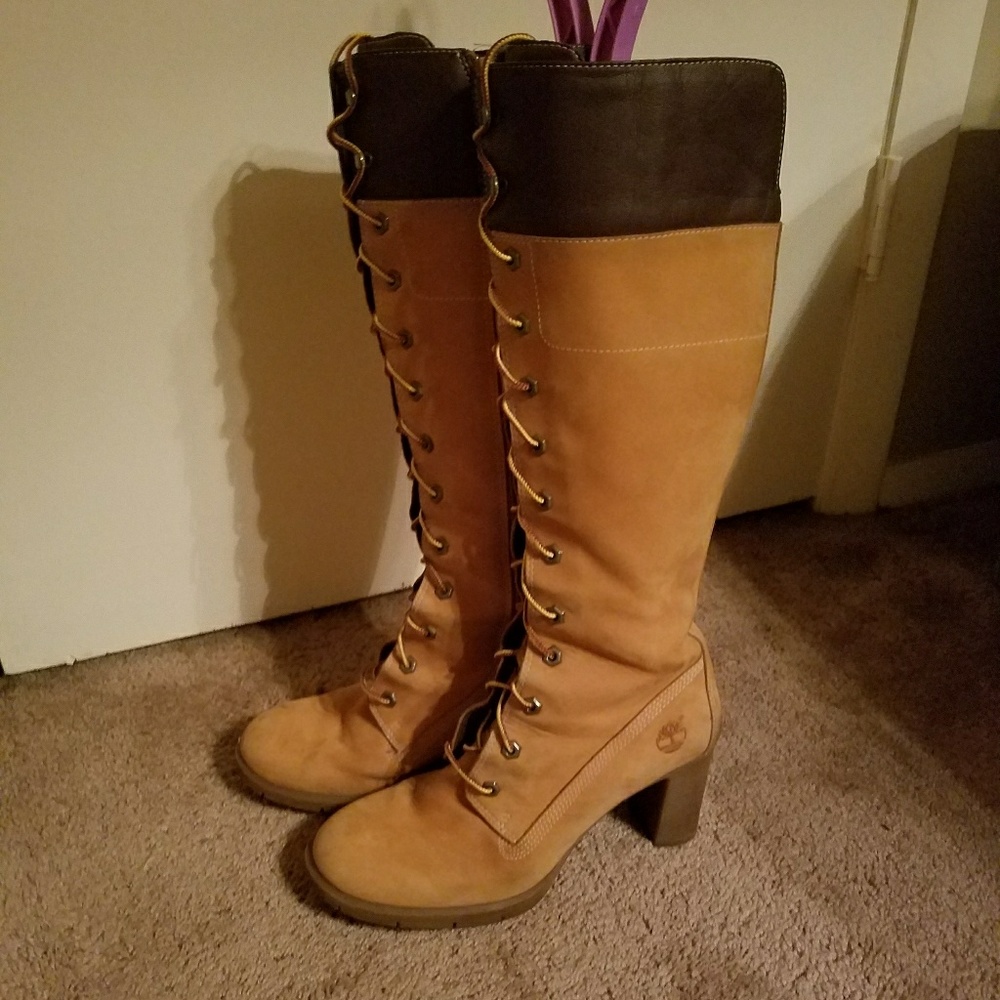 8.5 timberland heeled lace up work boot